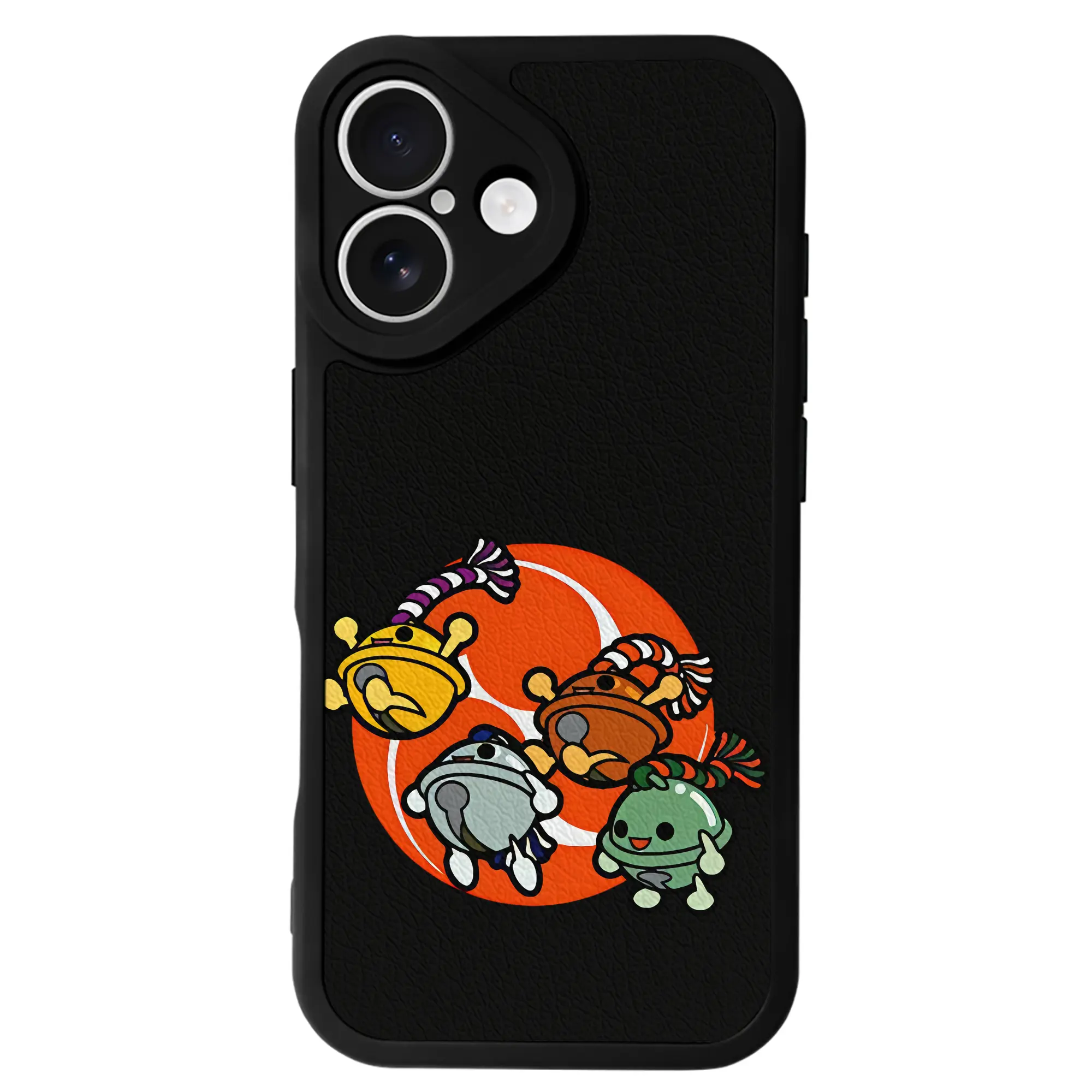 太鼓の達人 グッズ - IPhone 16シリーズ対応 ・ シリコンスマホケース ・ レザー調 ・ 高精度フィット ・ 耐衝撃 ・ ワイヤレス充電対応 ・ 精密カット